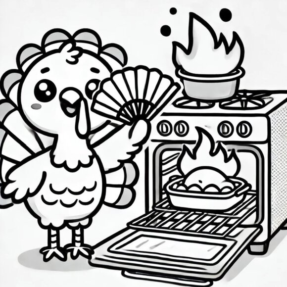 Wickedly Delicious: Turkeys in the Kitchen Coloring Book - Picture 4 of 5